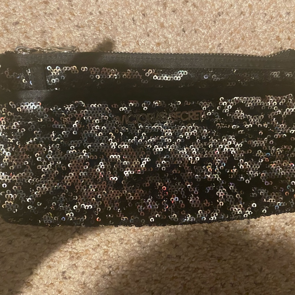 Black sequin Victoria’s Secret clutch